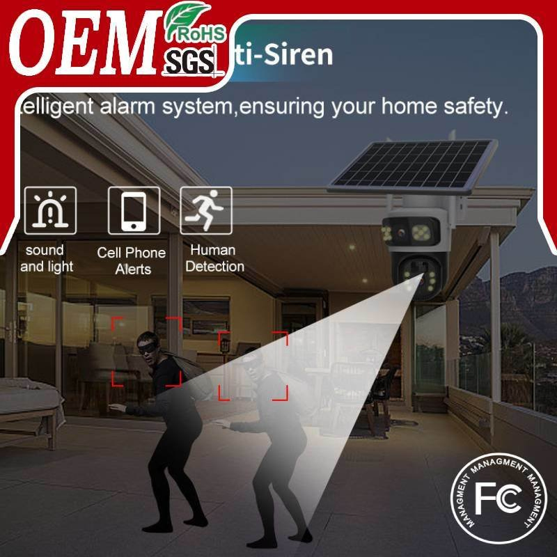 Solar Camera V380 4G Monitor Phone Dual Light Full Color WiFi Camera