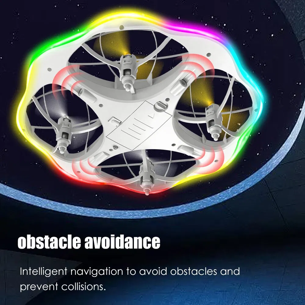 New Children's Intelligent Obstacle Avoidance RC Drone Helicopter Educational Toys Colorful Light Stunt Induction Four-Axis Airplane