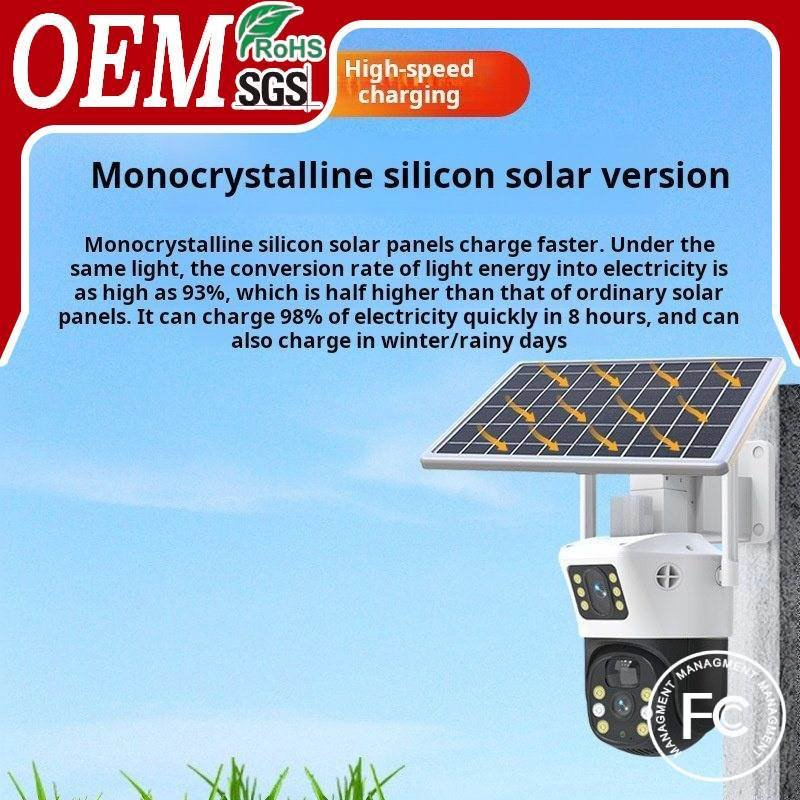 Solar Camera V380 4G Monitor Phone Dual Light Full Color WiFi Camera