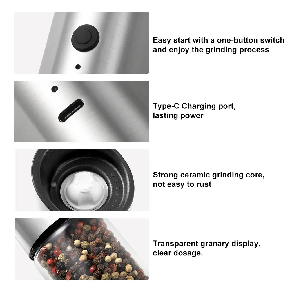 Wholesale Rechargeable Automatic Pepper Grinder