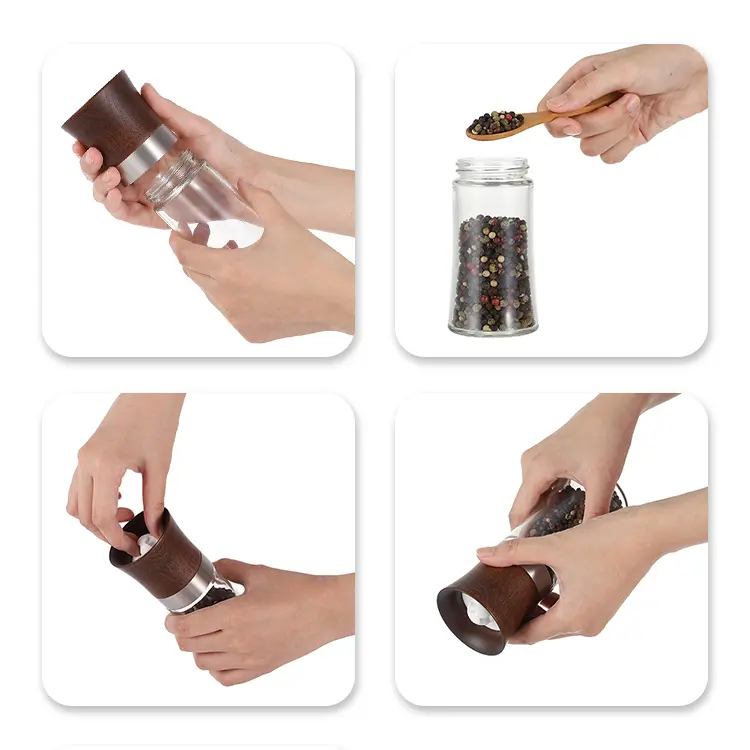 wooden salt grinder materials view