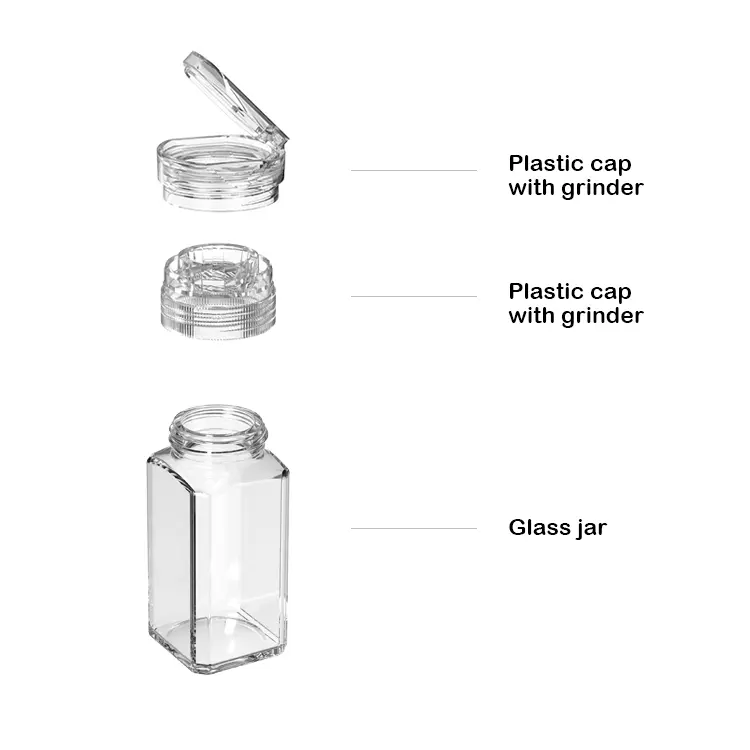 Custom Compact Portable Spice Mill with Plastic Grinder