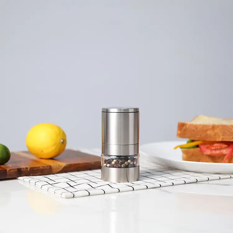Custom Metal Salt and Pepper Grinder with Stackable Design