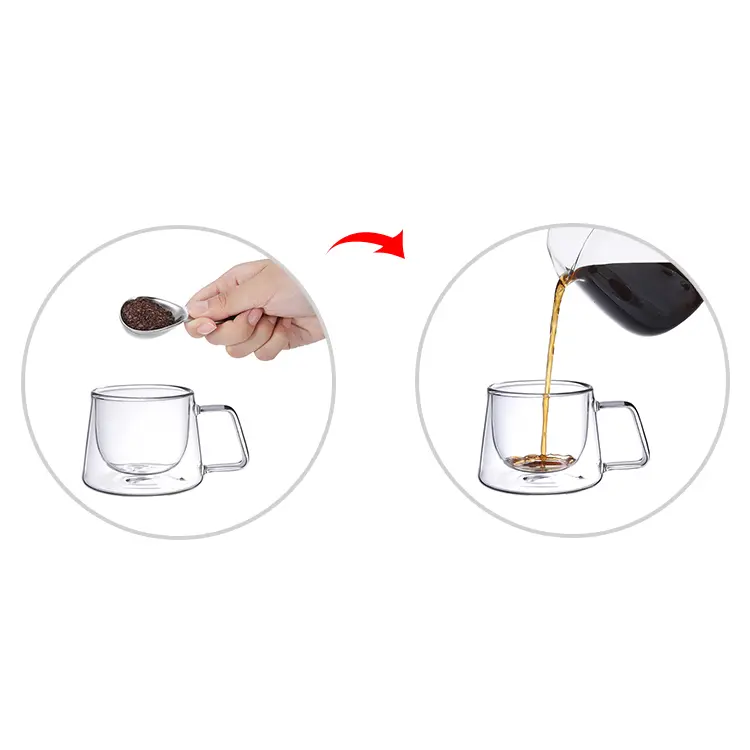 Wholesale Double Borosilicate Glass Coffee Mug