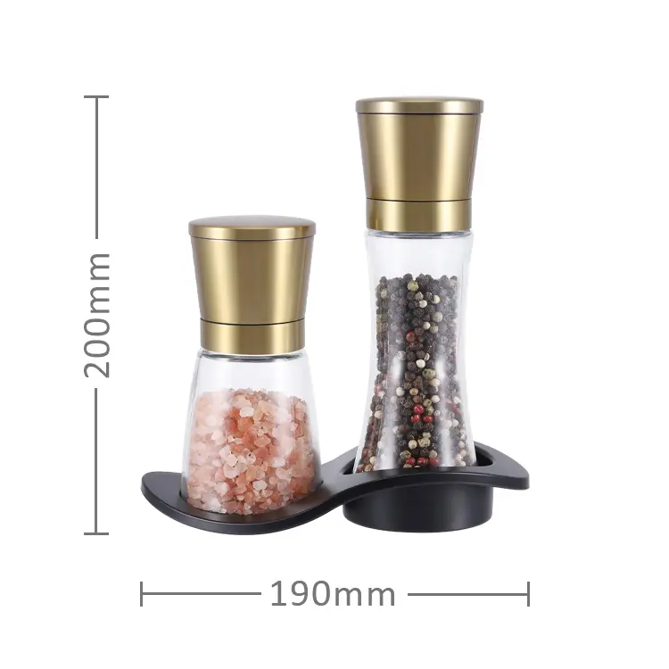 ODM Gold Pepper Grinder Set with Glass Jar