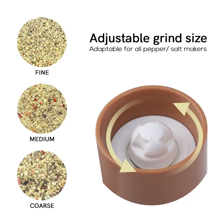 Wholesale Plastic Adjustable Pepper Grinder with Glass Jar