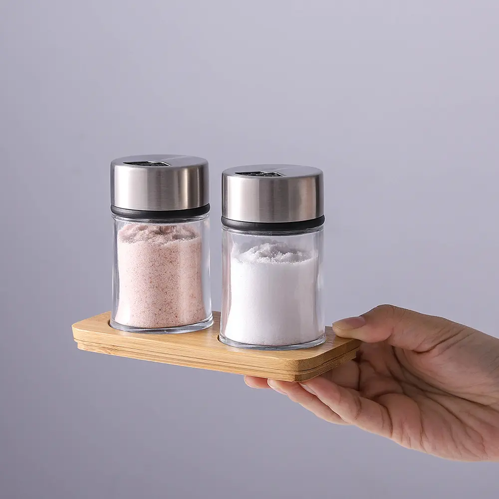 OEM Bulk Sale Salt And Pepper Shaker Set with Bamboo Base Manufacturer, Companies