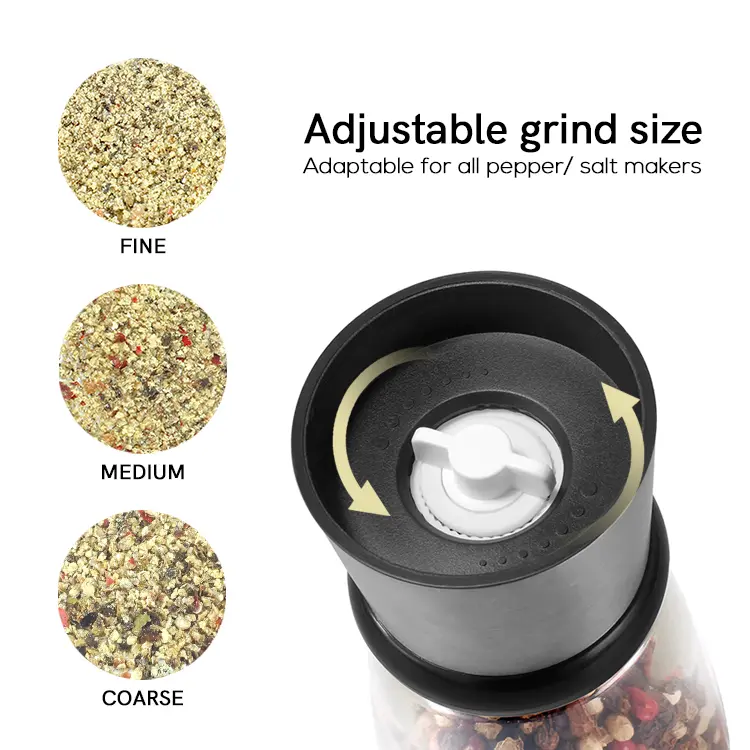 Wholesale Stainless Steel Pepper Mill with Adjustable Burr