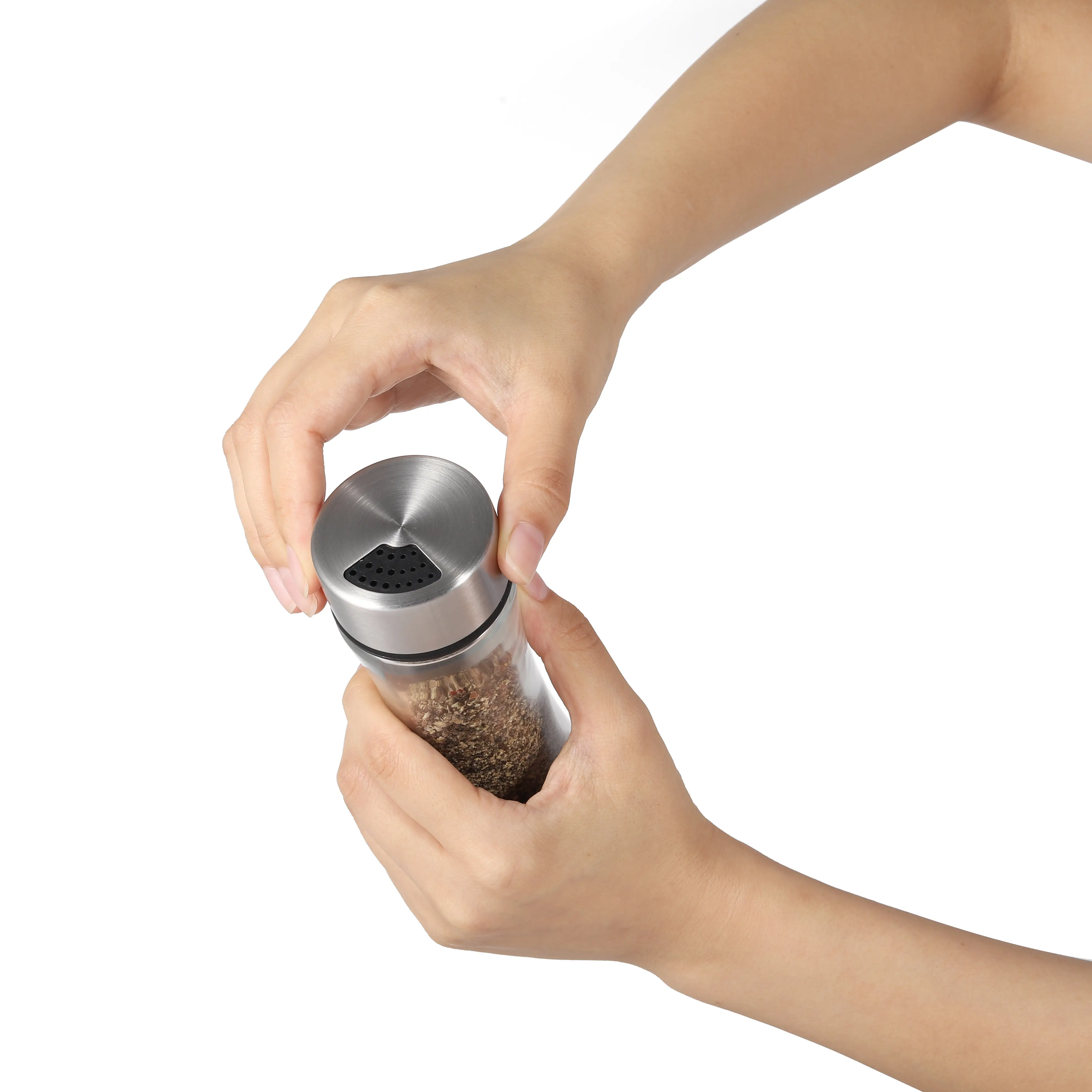 Famous  Wholesale Glass Salt Powder Shaker with Adjustable Lid Service, Exporters