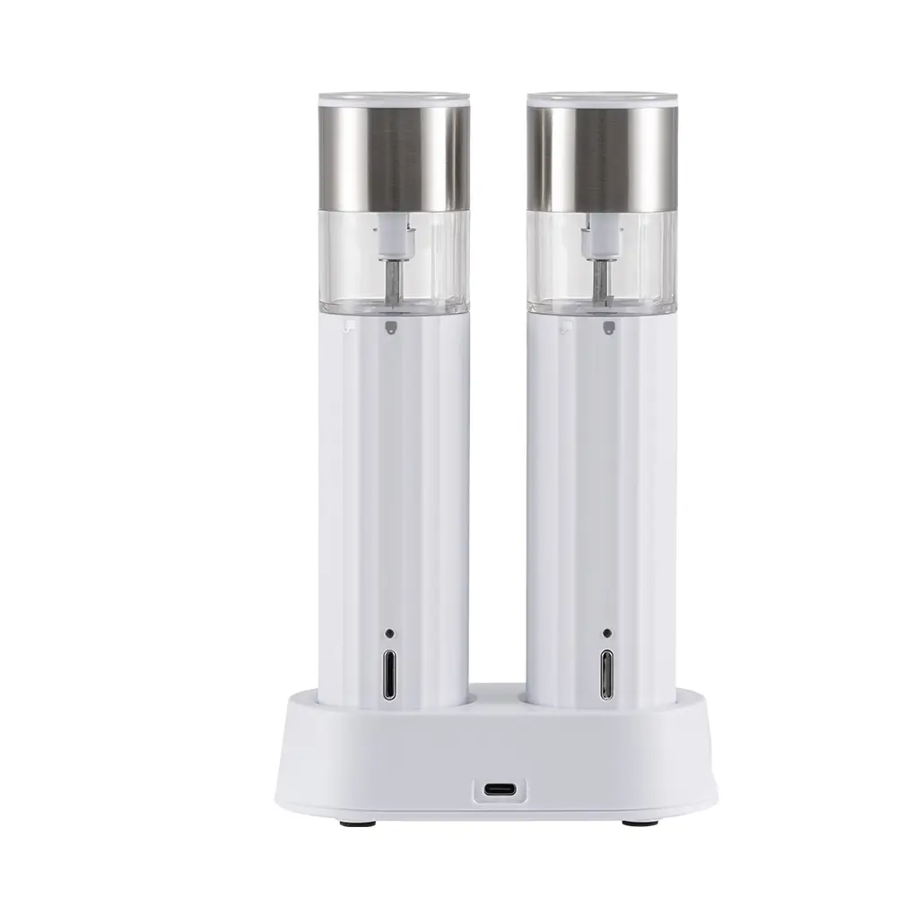Custom Electric Salt and Pepper Grinder Set with Wireless Charging Base