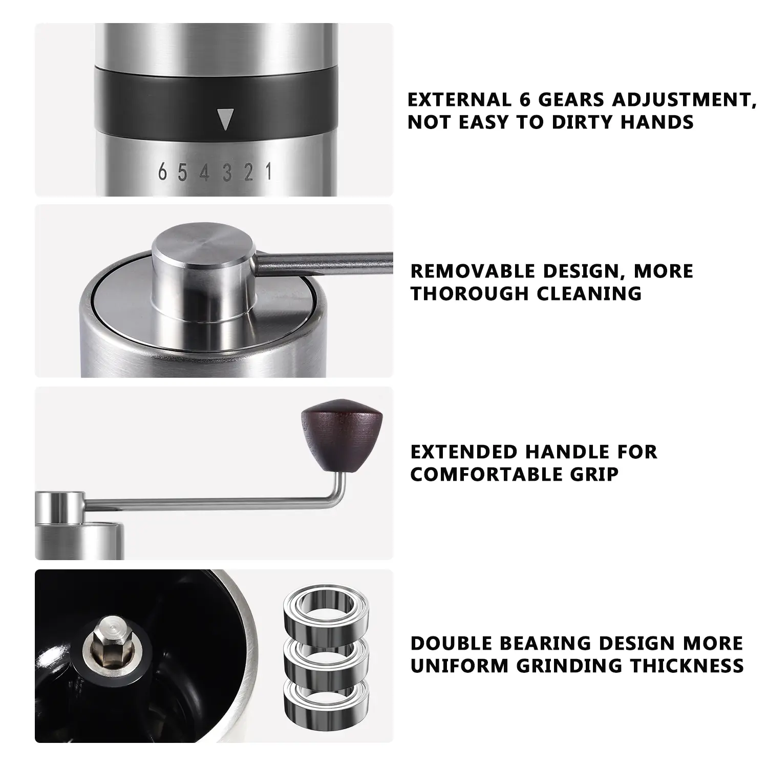 Custom Hand Coffee Grinder with Steel Core