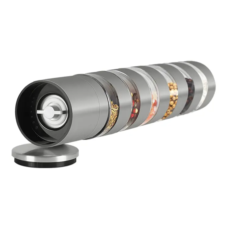 Custom Space-Saving Stackable Pepper Grinder with Clear Acrylic Jar