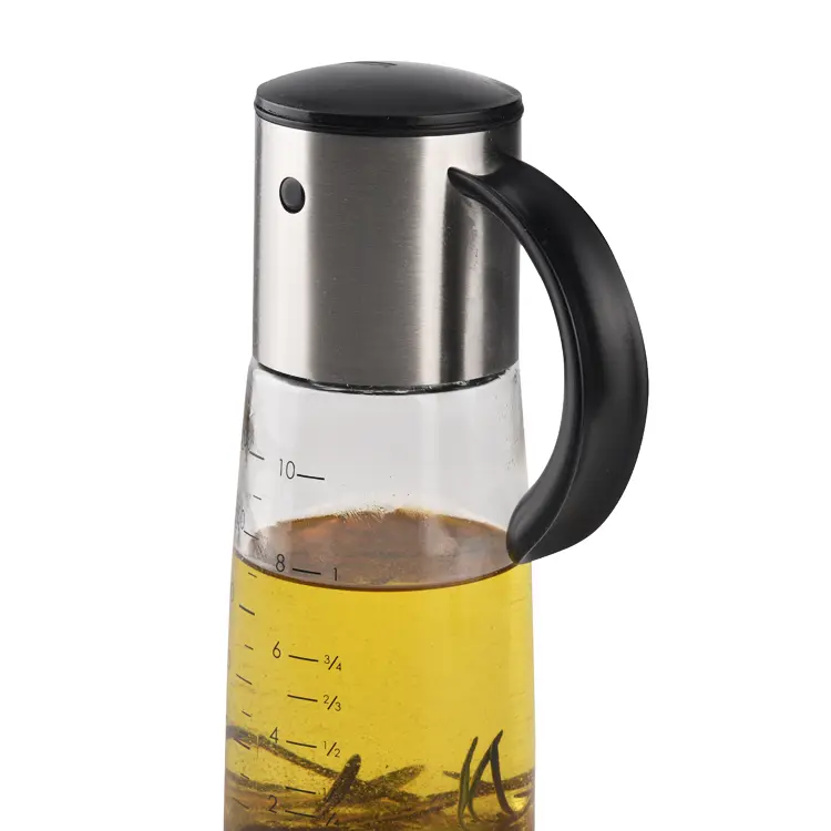 Glass oil dispenser material close up view