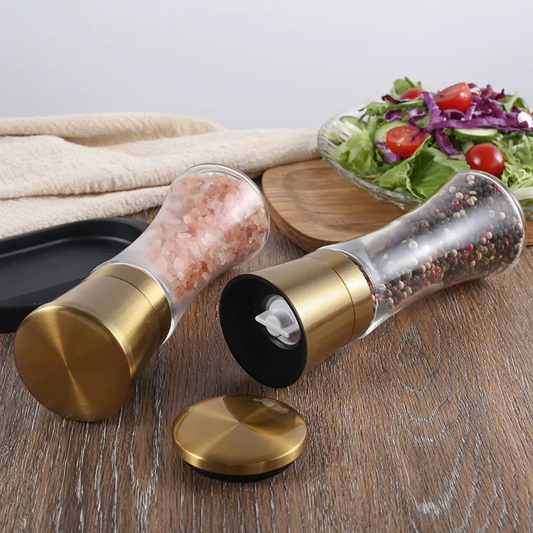 Premium Gold Salt and Pepper Grinder Set