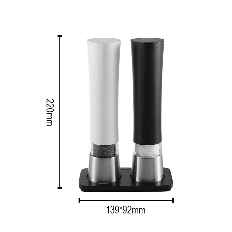 Salt and Pepper Grinder Set with Base
