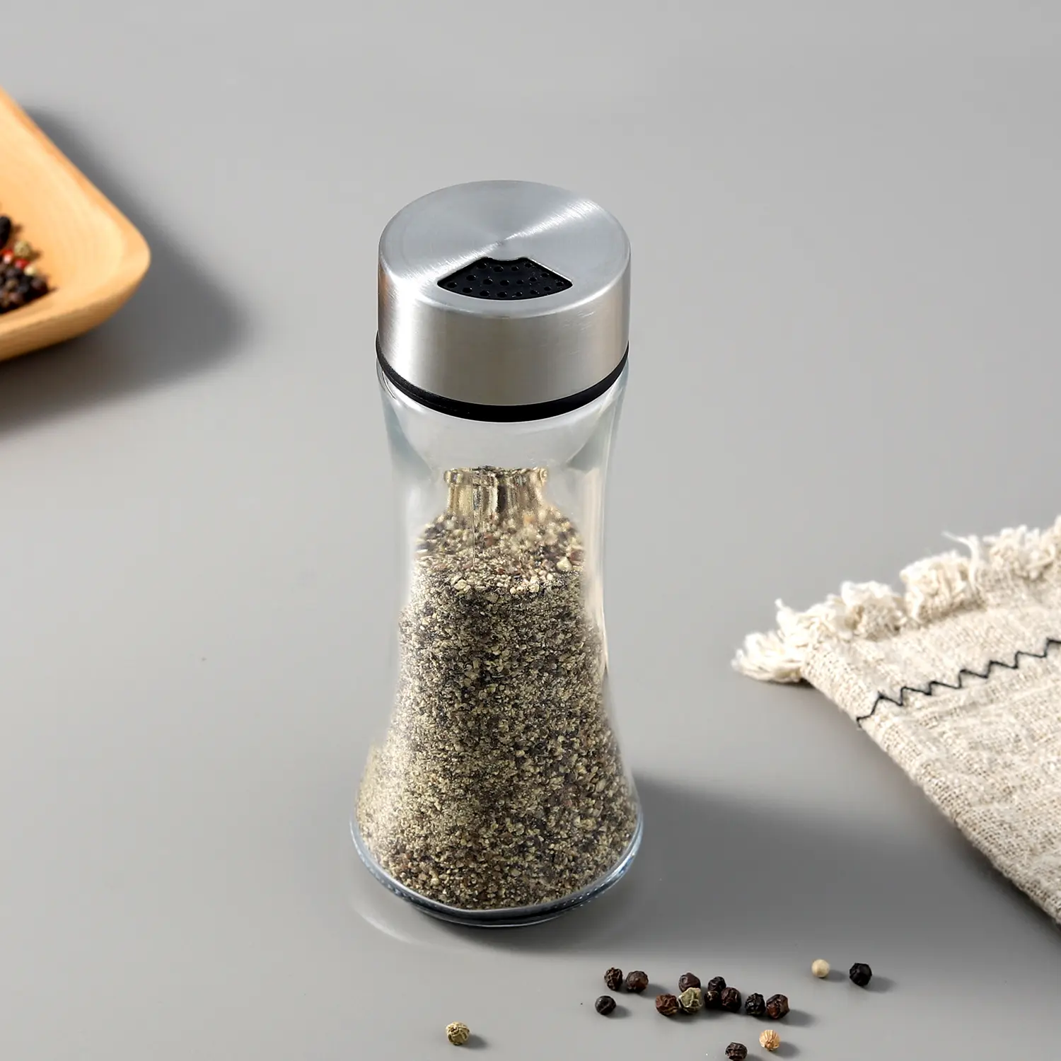 Famous  Wholesale Glass Salt Powder Shaker with Adjustable Lid Service, Exporters