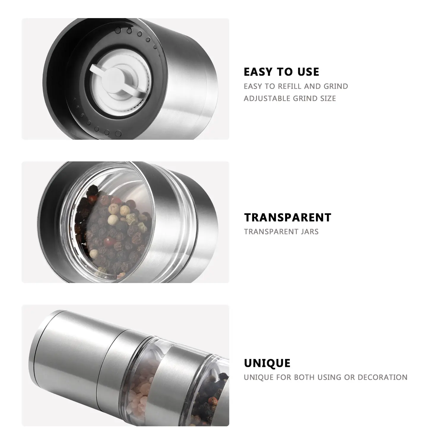 Wholesale Stackable Table Salt Grinder