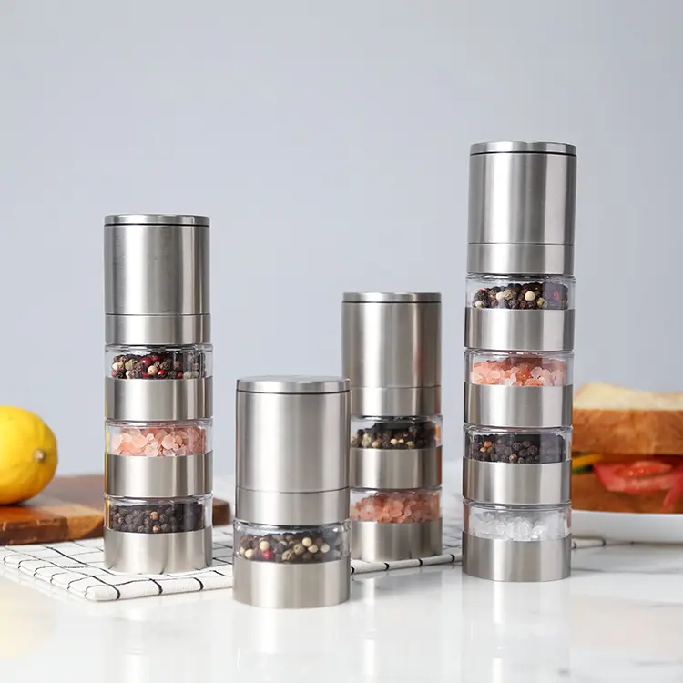 ODM Stackable Multi-Layer Pepper Grinder with Adjustable Ceramic Grinder