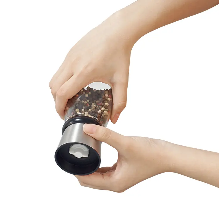 Compact Stainless Steel Salt and Pepper Mill