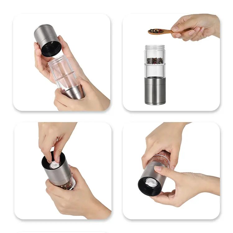 Manual spice grinder operation