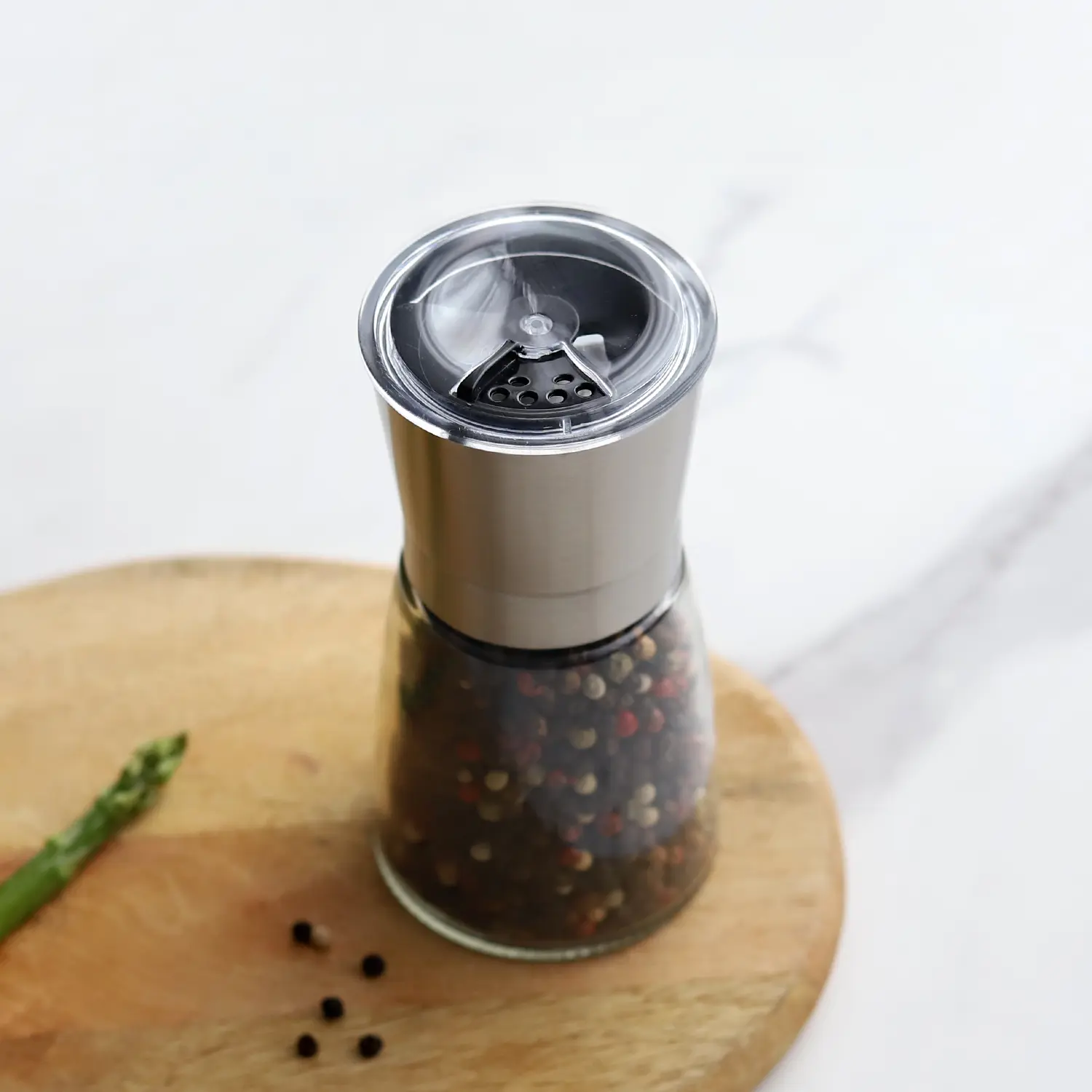 ODM Stainless Steel Salt and Pepper Grinder with Multifunctional Lid