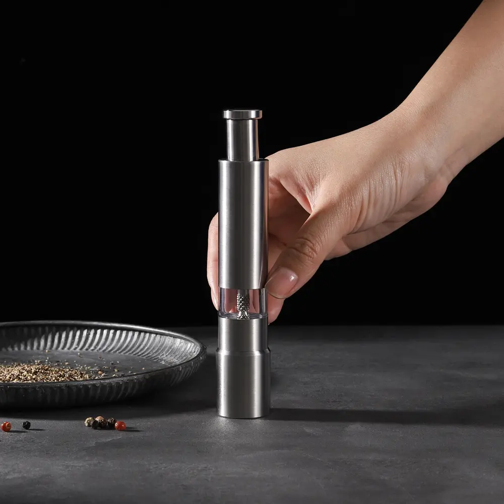 Buy Stainless Steel Thumb Press Pepper Grinder Manufacturer, Product