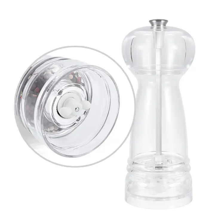 Custom Classical Handheld Pepper Grinder with Acrylic Bottle