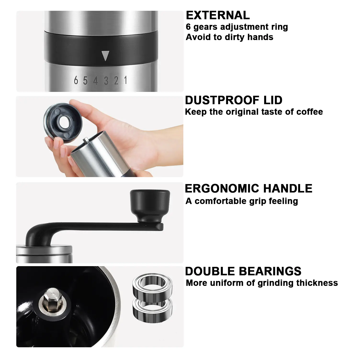 Custom Bulk Manual Coffee Grinder with Plastic Handle Products, Factories