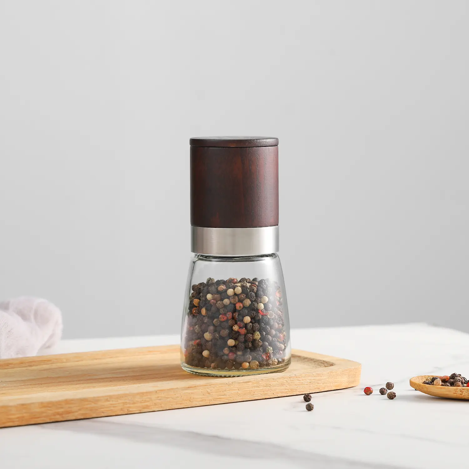 Wood Dry Pepper Grinder with Beech Wood Cap