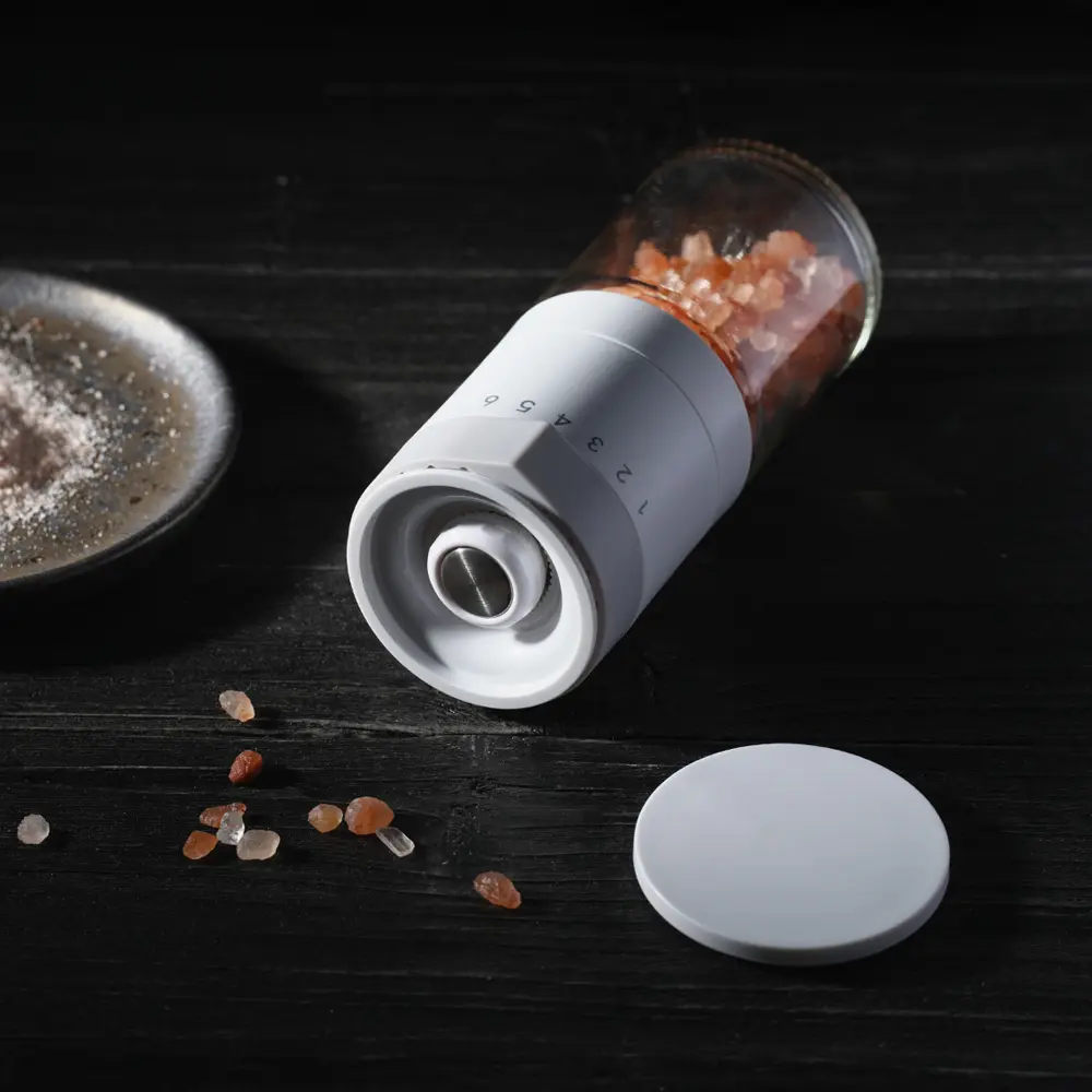 Food-grade glass and plastic pepper grinder components