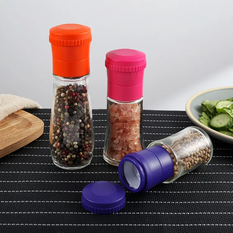 Bulk Modern Pepper Grinder with Glass jar 2