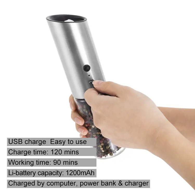 ODM Usb Pepper Grinder with LED Light
