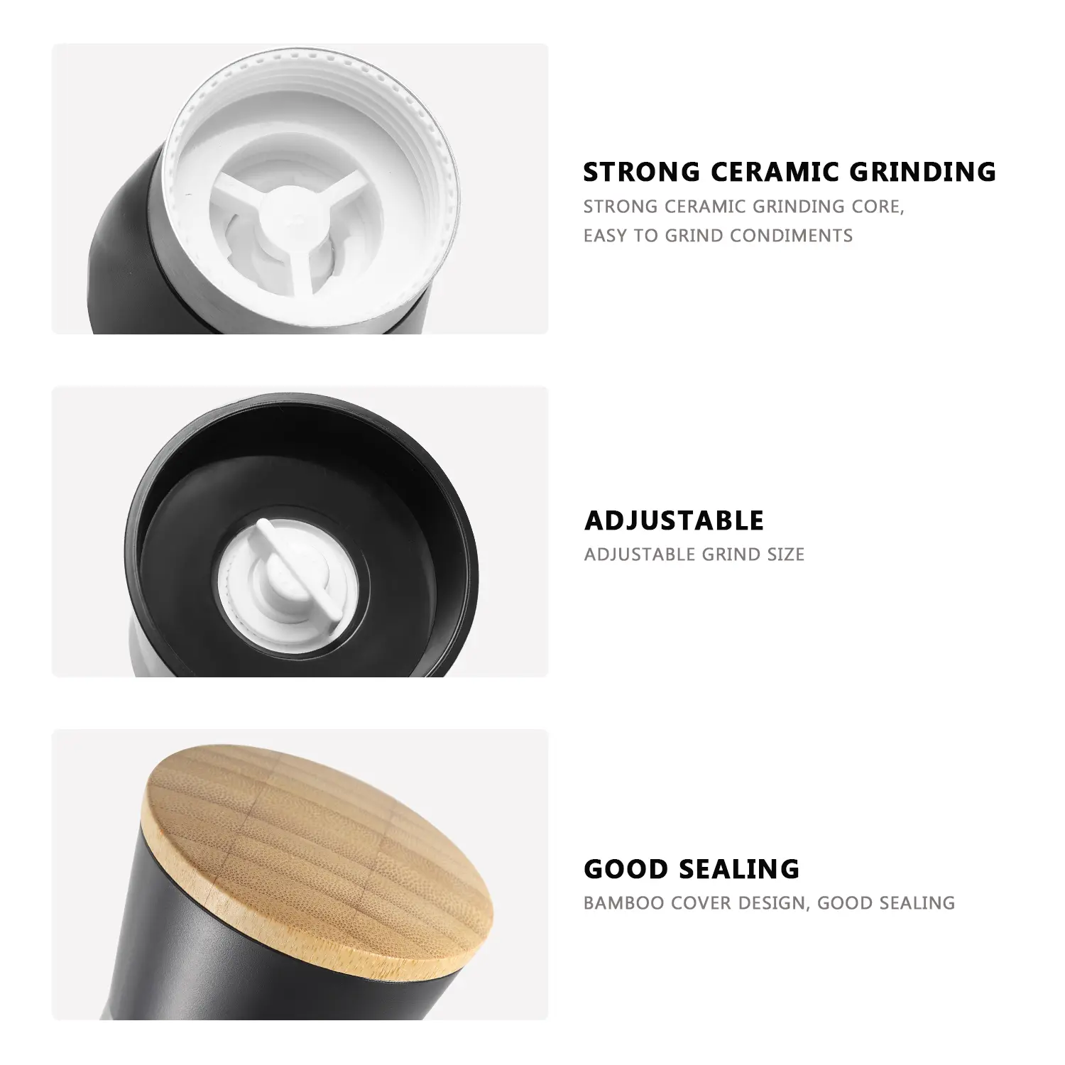 Personalized Salt and Pepper Mills with Ceramic Grinder