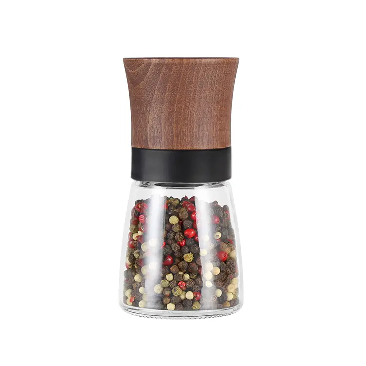 Custom Manual Wooden Salt and Pepper Grinder with Adjustable Burr