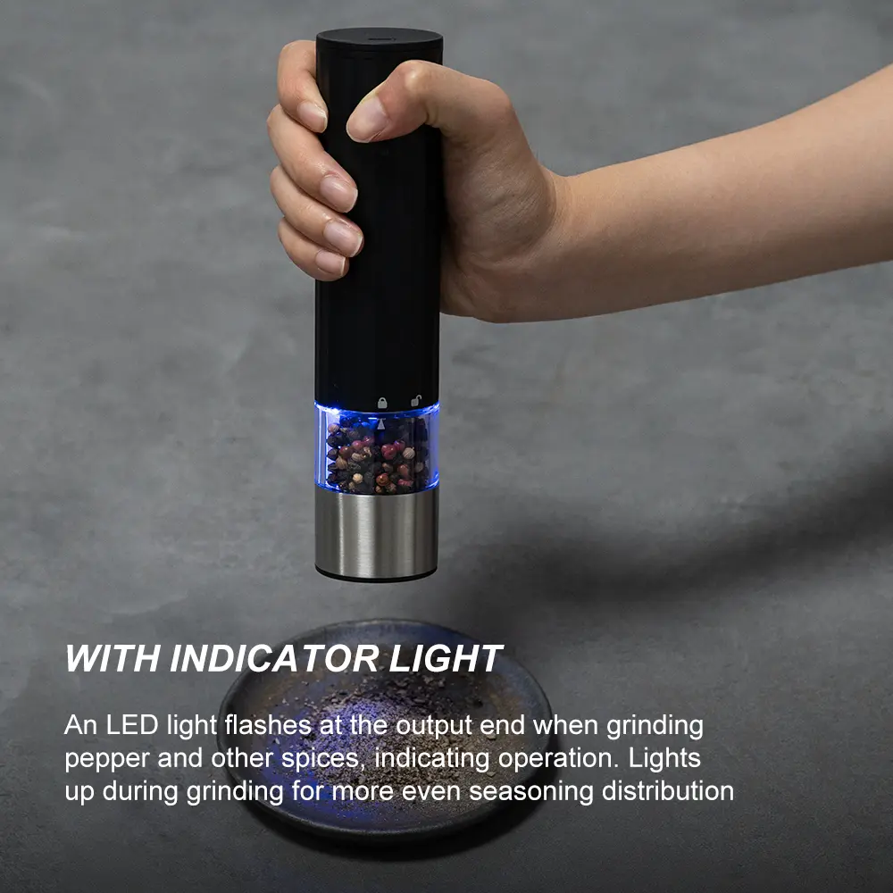 Custom Electric Salt and Pepper Grinder Set with Wireless Charging Base