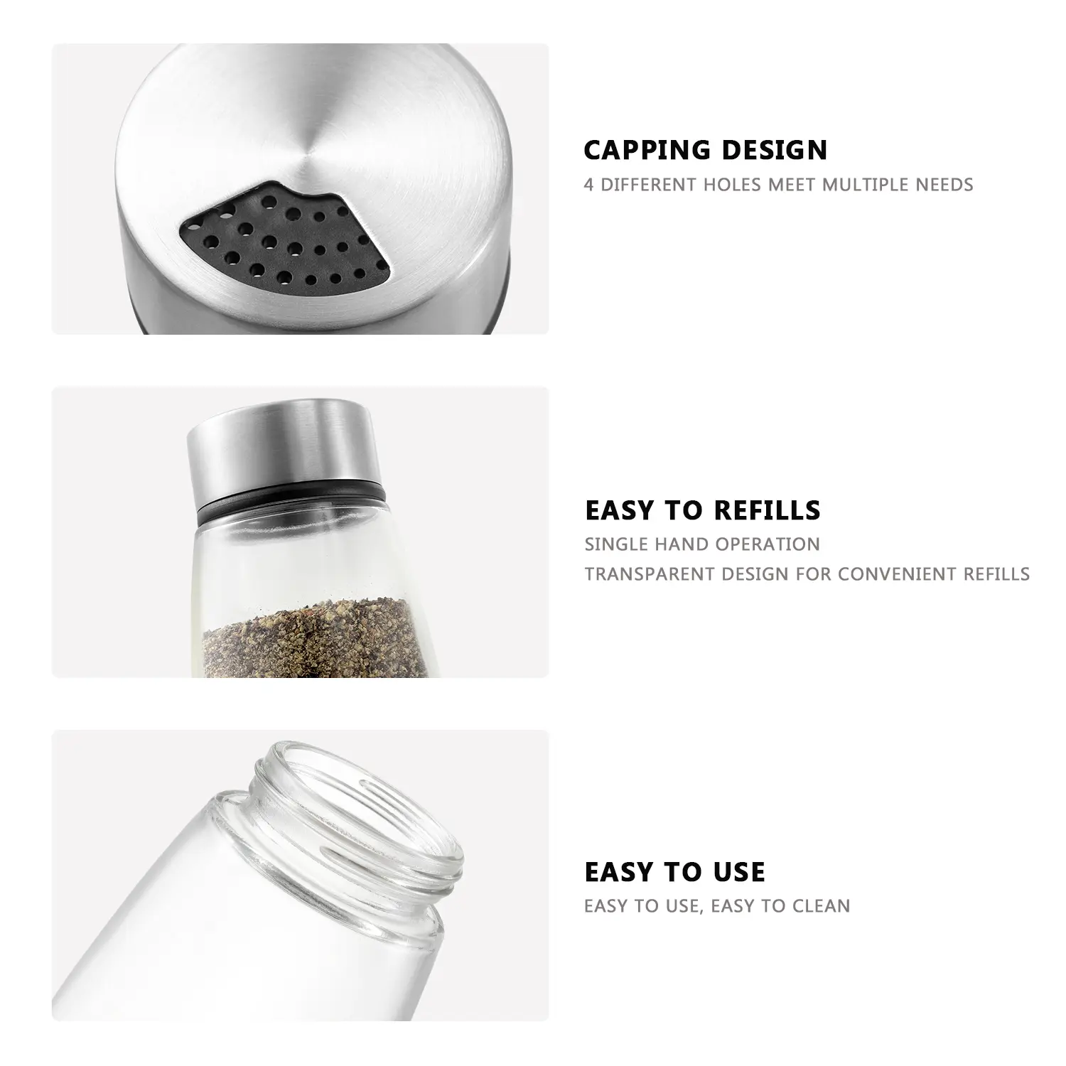 Stainless Steel Salt And Pepper Shaker Set