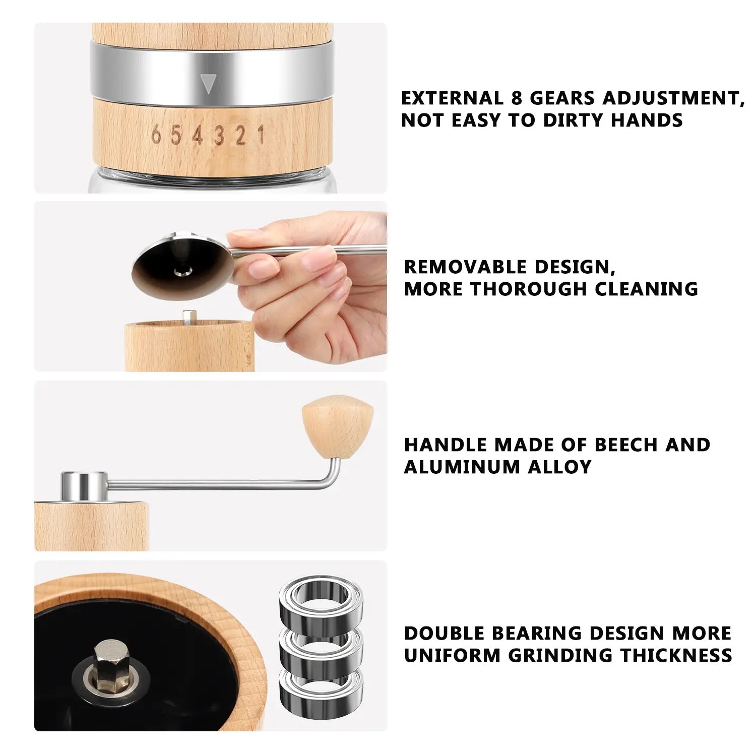 ODM Customized Wooden Hand Coffee Grinder 7