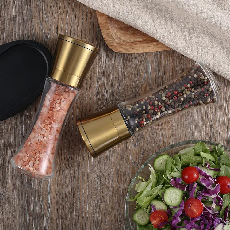 Custom Gold Salt and Pepper Grinder Set