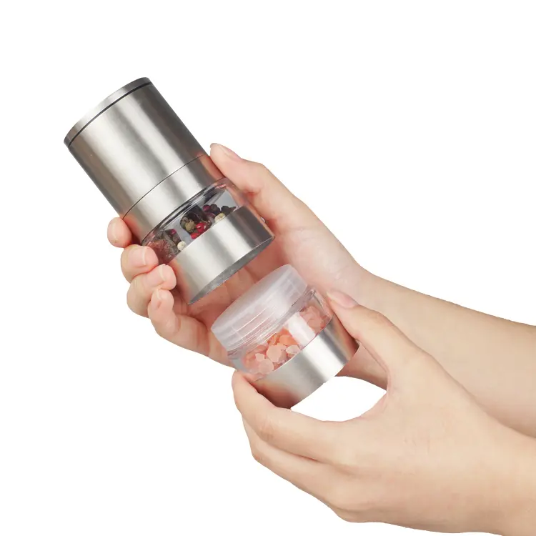Custom Metal Salt and Pepper Grinder with Stackable Design