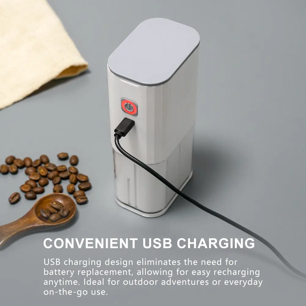 Custom Portable USB Electric Coffee Grinder for Travel & Everyday Use