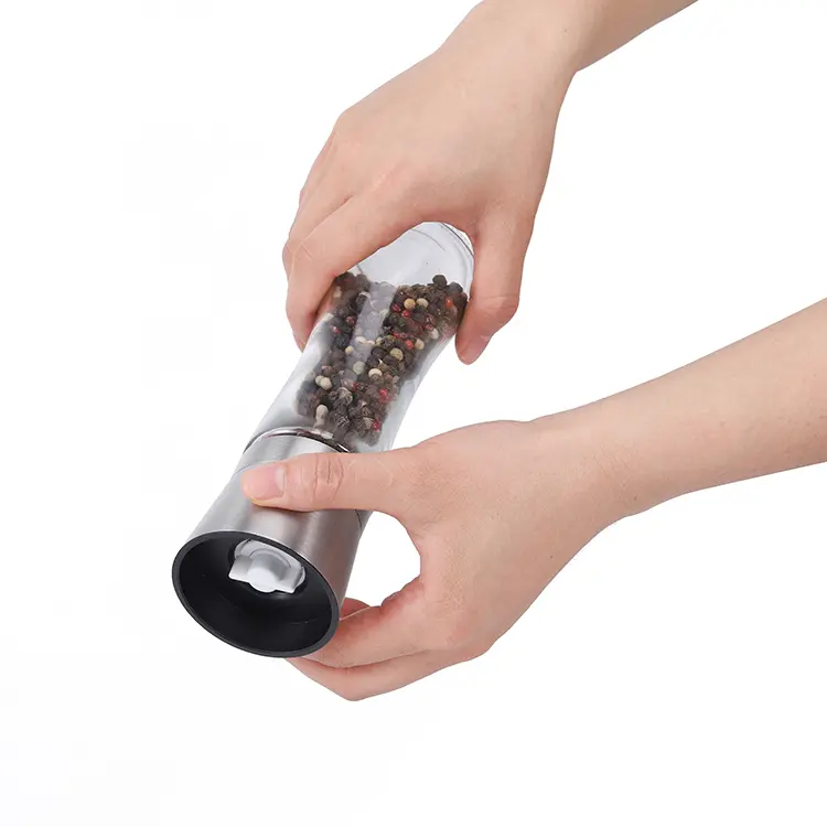 ODM Curved Glass Salt and Pepper Grinder with Adjustable Ceramic Burr