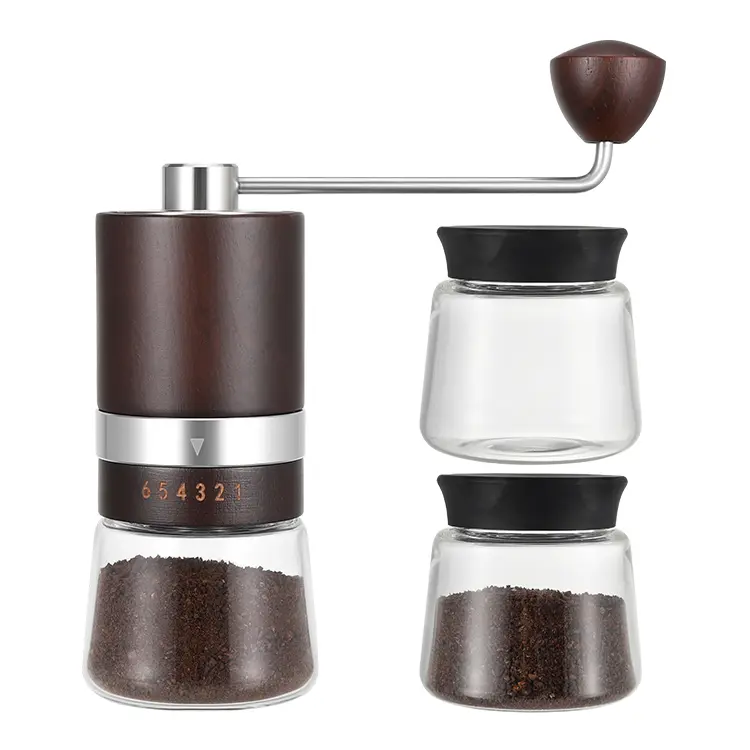 CE Certification Wood Hand Burr Coffee Grinder with Stainless Steel Burr Exporters, Suppliers