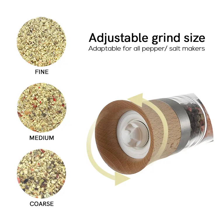 Wholesale 2 in 1 Wooden Salt and Pepper Grinder 