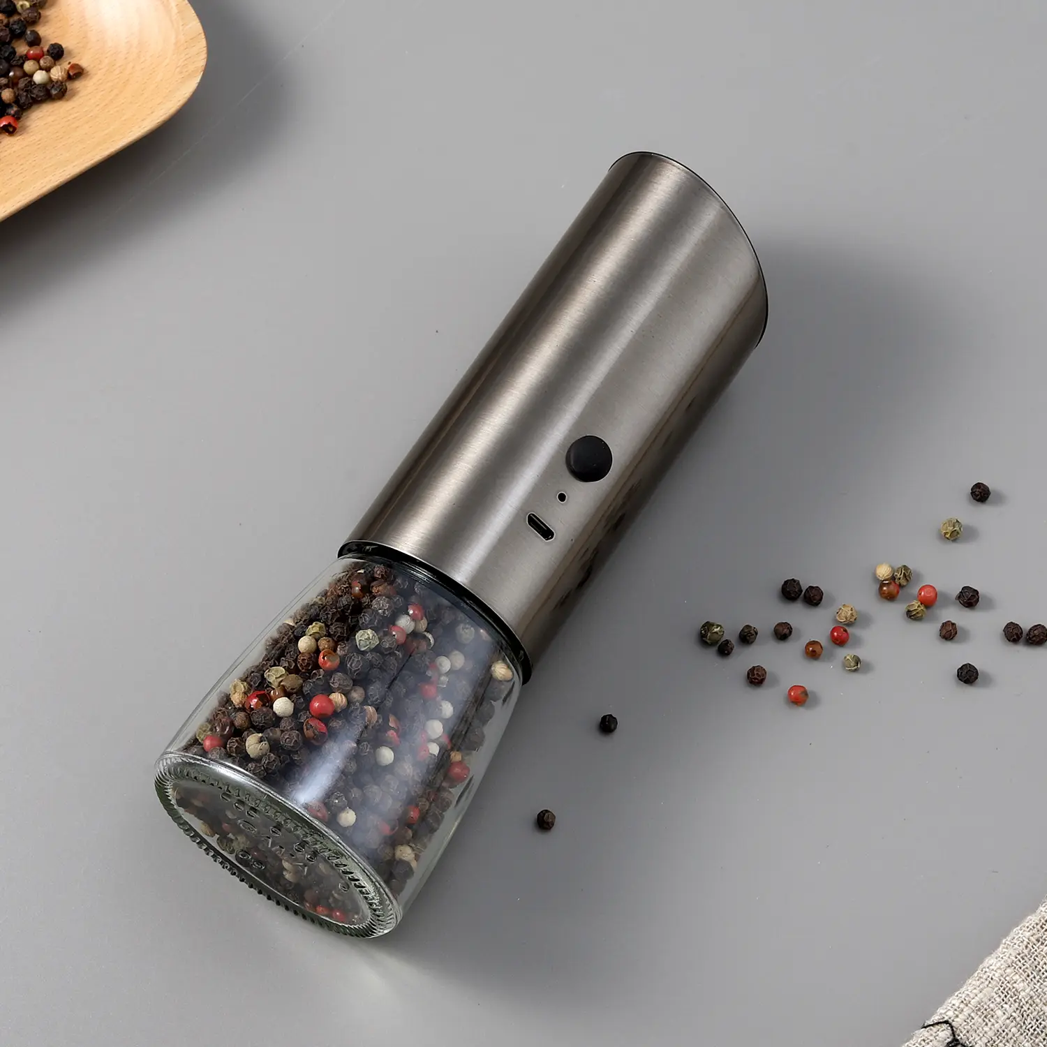 Gunmetal Gray Gravity Pepper Grinder Set