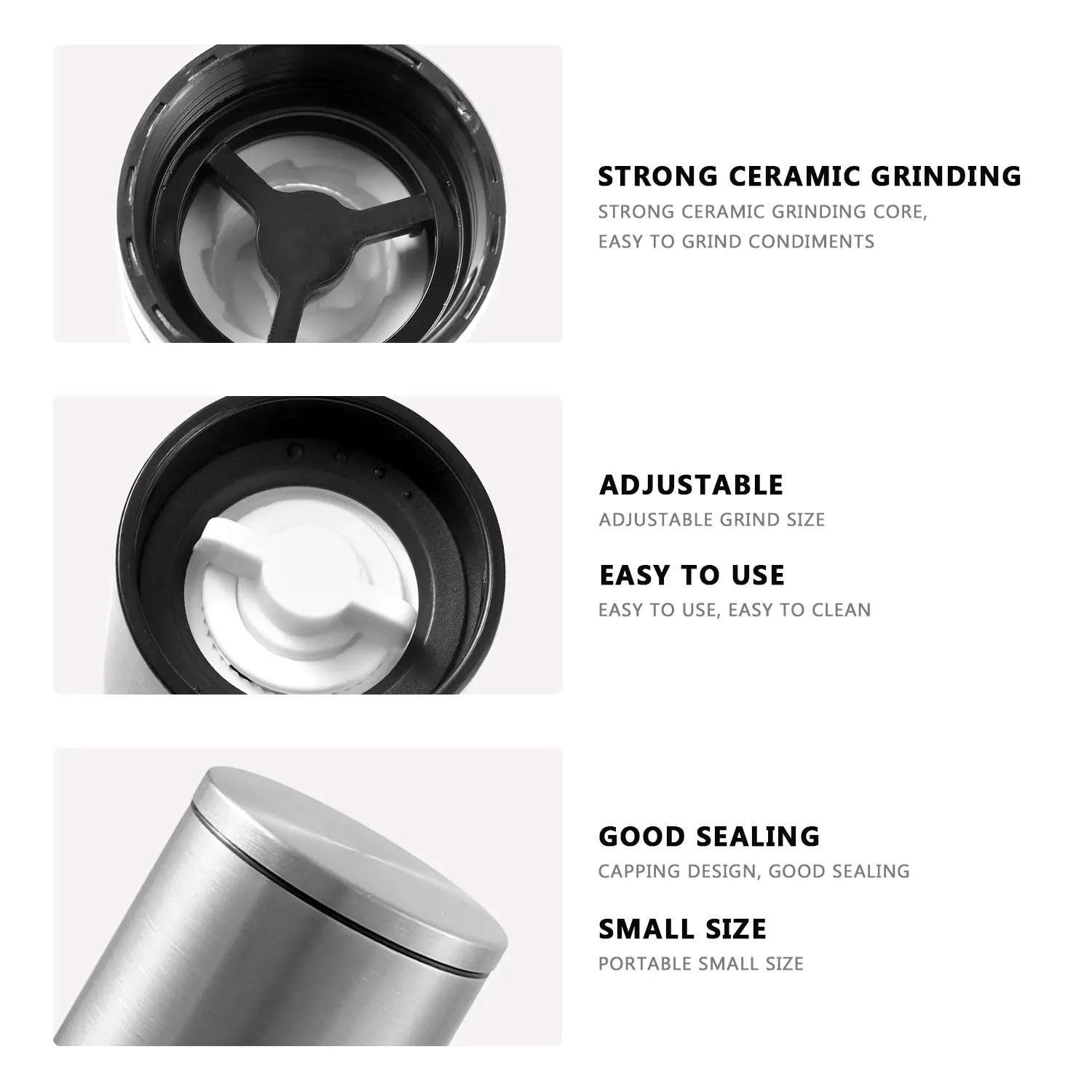 Portable Stainless Steel Manual Pepper Grinder