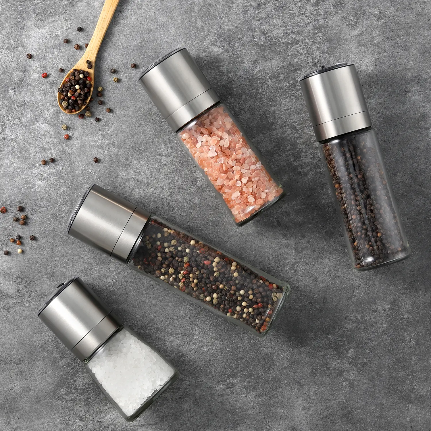 ODM Customized Metal Spice Grinder with Glass Jar 7