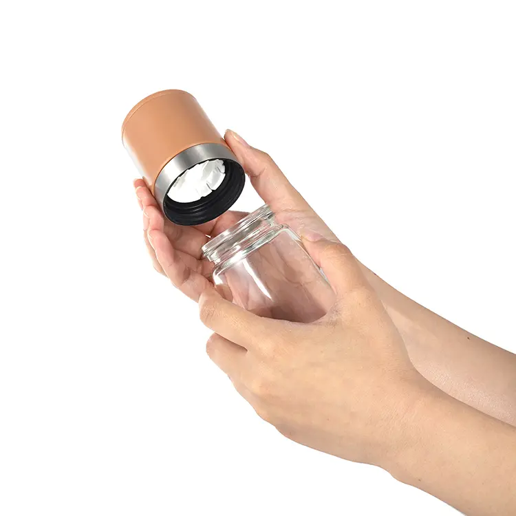 Wholesale Hand Spice Grinder Mill with Glass Jar