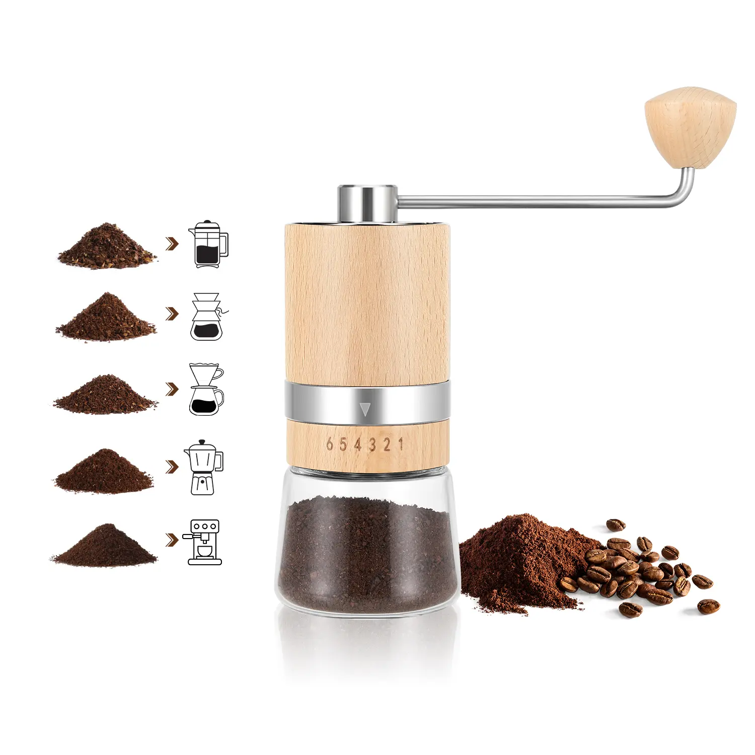 ODM Customized Manual Wood Coffee Grinder 