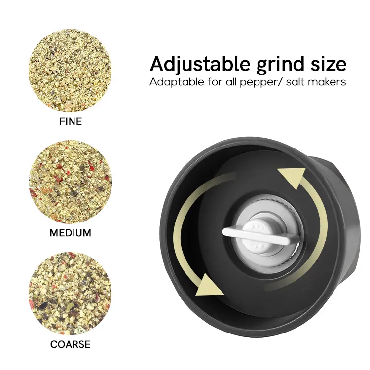 ODM Manual Adjustable Salt and Pepper Grinder Set with Bamboo Lid