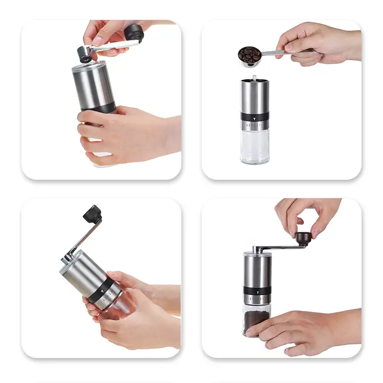 Buy Customized Manual Coffee Grinder with Glass Bottle Company, Factory